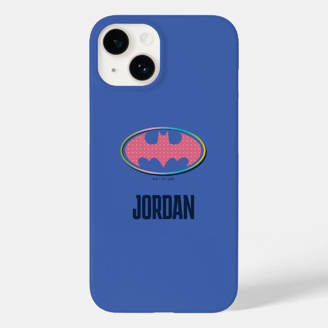 Batman | Rosa Polka-Dot-Logo Case-Mate iPhone Hülle (Rückseite)