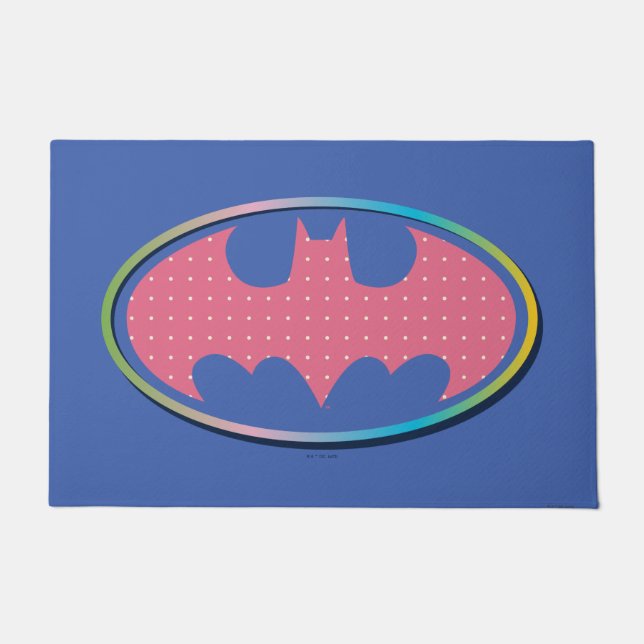 Batman | Rosa Polka-Dot-Logo Fußmatte (Vorderseite)