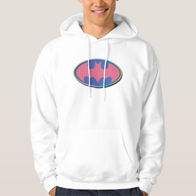 Batman | Rosa Polka-Dot-Logo Hoodie (Vorderseite)