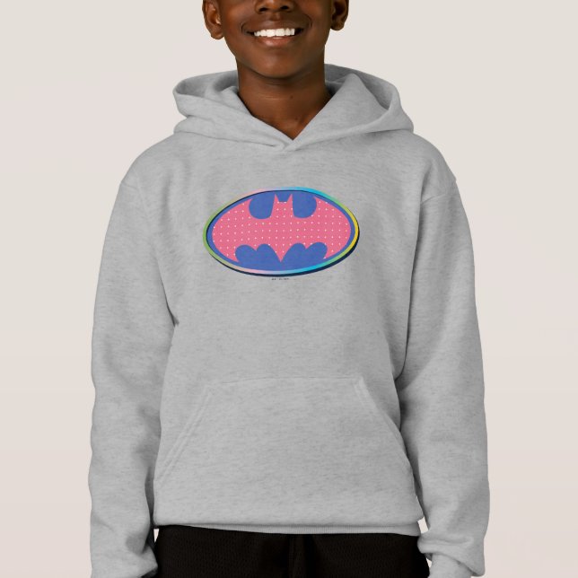 Batman | Rosa Polka-Dot-Logo Hoodie (Vorderseite)