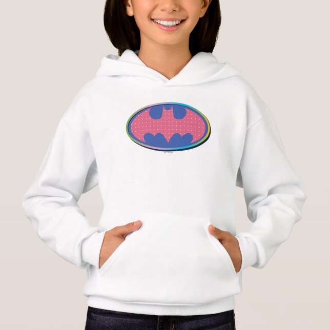 Batman | Rosa Polka-Dot-Logo Hoodie (Vorderseite)