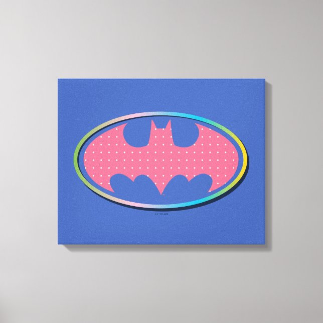 Batman | Rosa Polka-Dot-Logo Leinwanddruck (Vorderseite)
