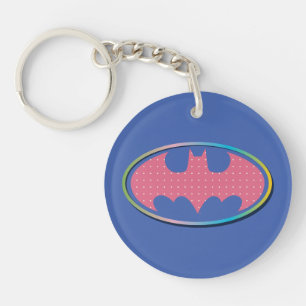 Batman   Rosa Polka-Dot-Logo Schlüsselanhänger
