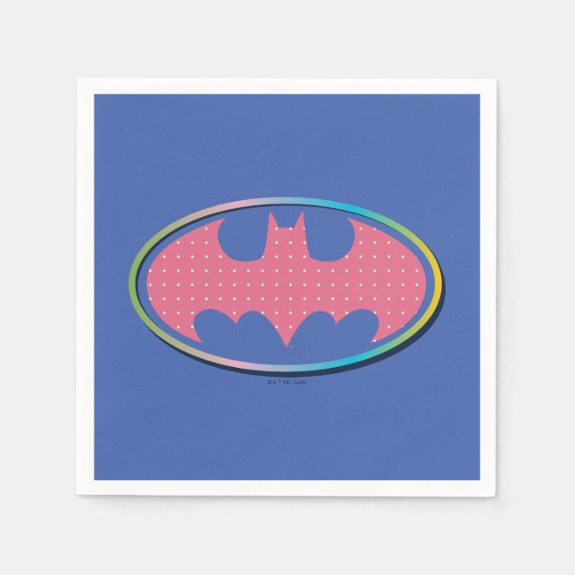 Batman | Rosa Polka-Dot-Logo Serviette (Vorderseite)