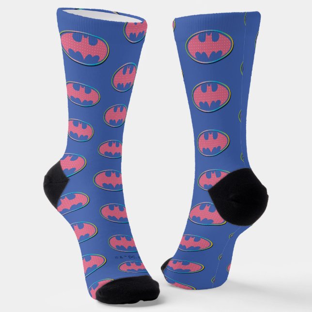 Batman | Rosa Polka-Dot-Logo Socken (Gewinkelt)