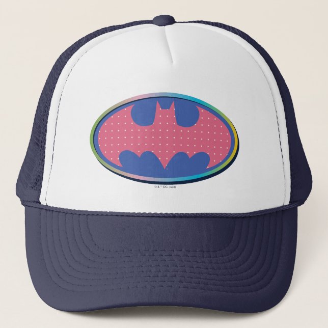 Batman | Rosa Polka-Dot-Logo Truckerkappe (Vorderseite)
