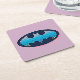 Batman   Rosa und Blau Rechteckiger Pappuntersetzer