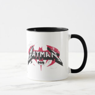 Batman   Rote und schwarze Logos Tasse