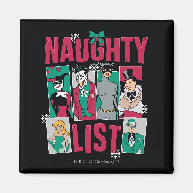 Batman | Santa Naughty List of Villains Magnet (Vorne)
