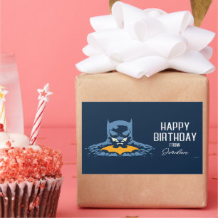 Batman schmetterte Bust mit Gold   Happy Holidays Rechteckiger Aufkleber