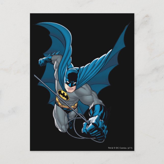 Batman schwingt aus dem Seil Postkarte (Vorderseite)