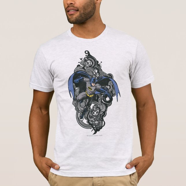 Batman Skulls/Tinte Doodle 2 T-Shirt (Vorderseite)