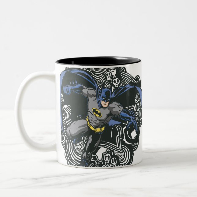 Batman Skulls/Tinte Doodle 2 Zweifarbige Tasse (Links)