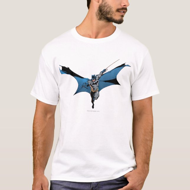 Batman springt mit Seil T-Shirt (Vorderseite)