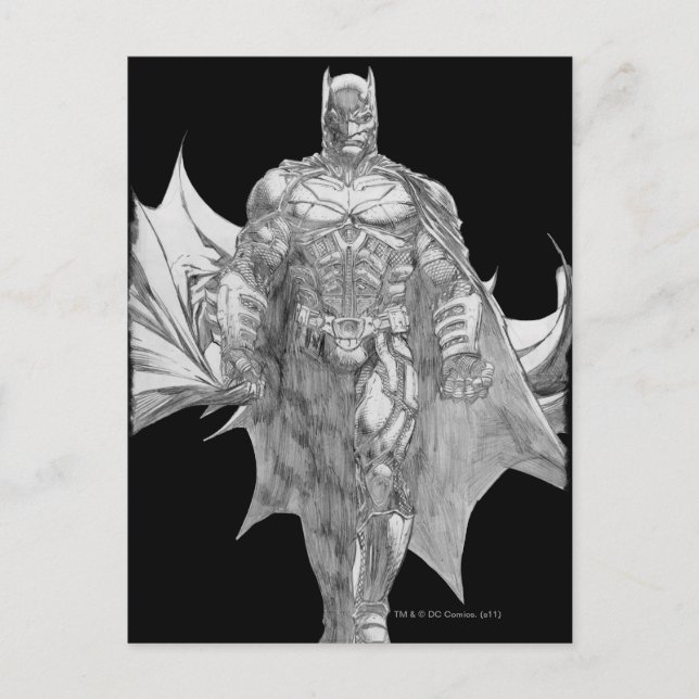 Batman Stehend Zeichnend Postkarte (Vorderseite)