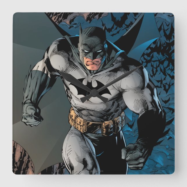 Batman Stride Quadratische Wanduhr (Vorderseite)