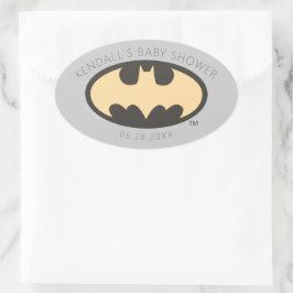 Batman Super Hero Baby Shower Ovaler Aufkleber