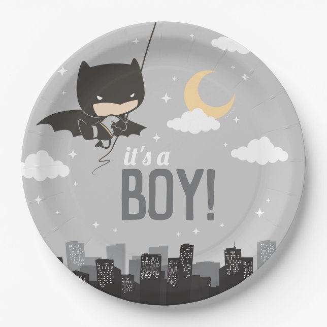 Batman Super Hero Baby Shower Pappteller (Vorderseite)