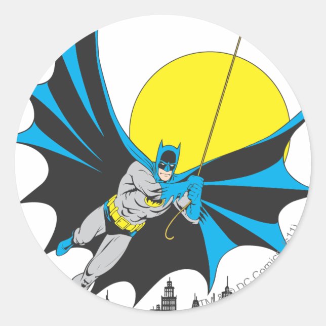 Batman Swings Runder Aufkleber (Vorderseite)