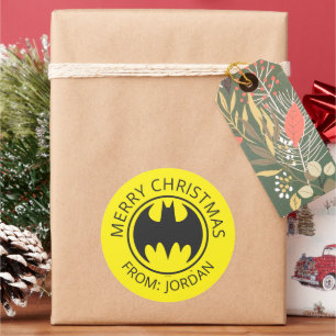 Batman Symbol Bat Circle Logo Frohe Weihnachte Runder Aufkleber