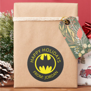 Batman Symbol Bat Circle Logo Happy Holidays Runder Aufkleber