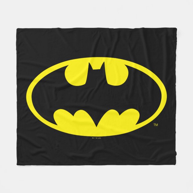 Batman Symbol | Becken-Oval-Logo Fleecedecke (Vorderseite (Horizontal))