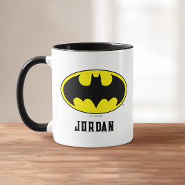 Batman Symbol | Becken-Oval-Logo | Name hinzufügen Tasse