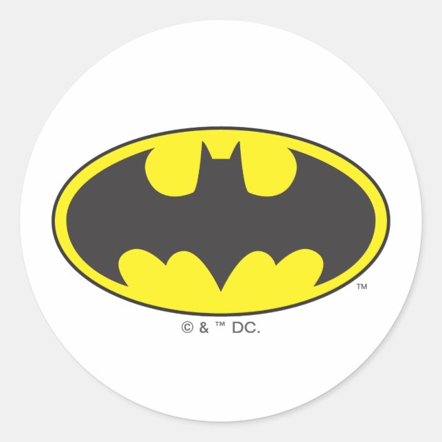 Batman Symbol | Becken-Oval-Logo Runder Aufkleber (Vorderseite)