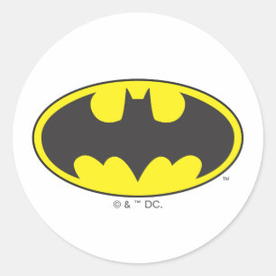 Batman Symbol Becken-Oval-Logo Runder Aufkleber
