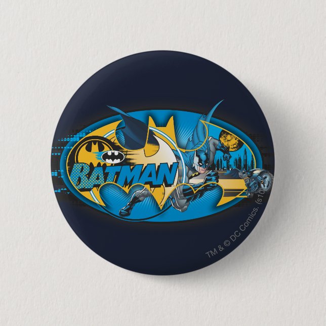 Batman Symbol | Classic Collage Logo Button (Vorderseite)
