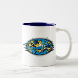 Batman Symbol   Classic Collage Logo Zweifarbige Tasse
