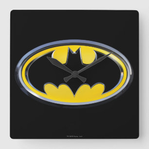 Batman Symbol   Classic Logo Quadratische Wanduhr