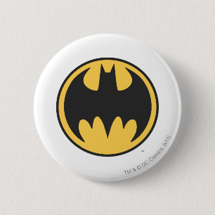 Batman Symbol Dunkelgelbes Circle-Logo Button