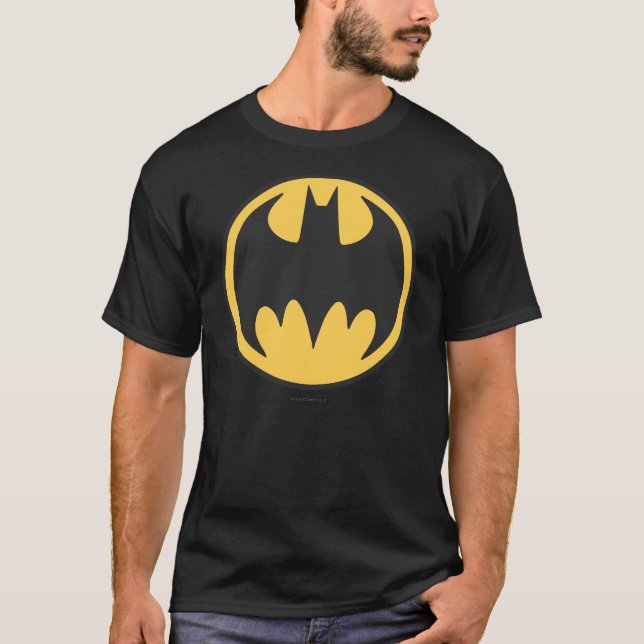 Batman Symbol | Dunkelgelbes Circle-Logo T-Shirt (Vorderseite)
