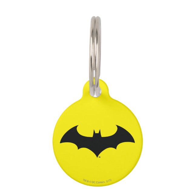 Batman Symbol | Einfache Bat-Silhouette Haustiermarke (Vorderseite)