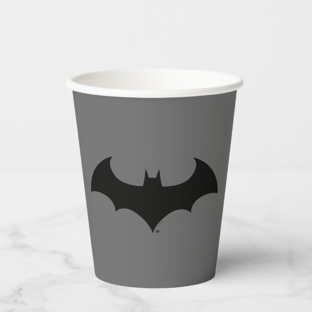 Batman Symbol | Einfache Bat-Silhouette Pappbecher (Vorderseite)