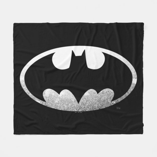 Batman Symbol | Grainy-Logo Fleecedecke (Vorderseite (Horizontal))