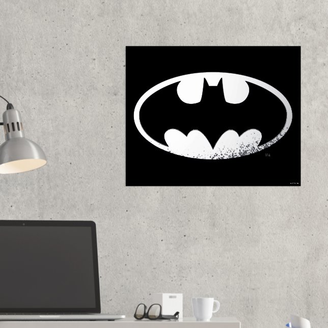 Batman Symbol | Grainy-Logo Foliendrucke (In Situ (Schreibtisch 2))