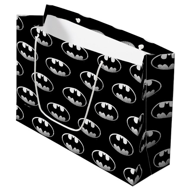 Batman Symbol | Grainy-Logo Große Geschenktüte (Vorderseite Schrägansicht)