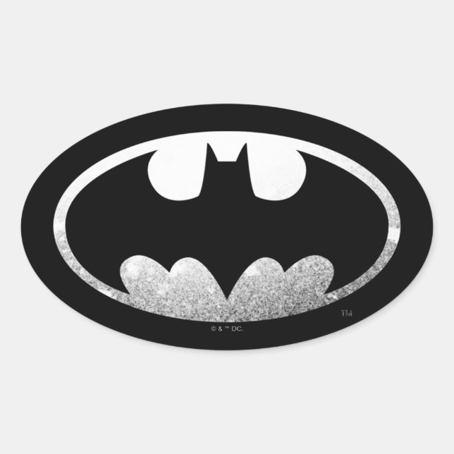 Batman Symbol | Grainy-Logo Ovaler Aufkleber (Vorderseite)