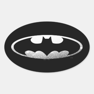Batman Symbol Grainy Logo Ovaler Aufkleber