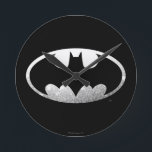 Batman Symbol | Grainy-Logo Runde Wanduhr<br><div class="desc">Batman Logos</div>