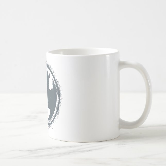 Batman Symbol | Graues Grunge-Logo Kaffeetasse (Rechts)