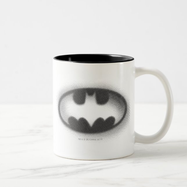 Batman Symbol | Halbtonlogo Zweifarbige Tasse (Rechts)
