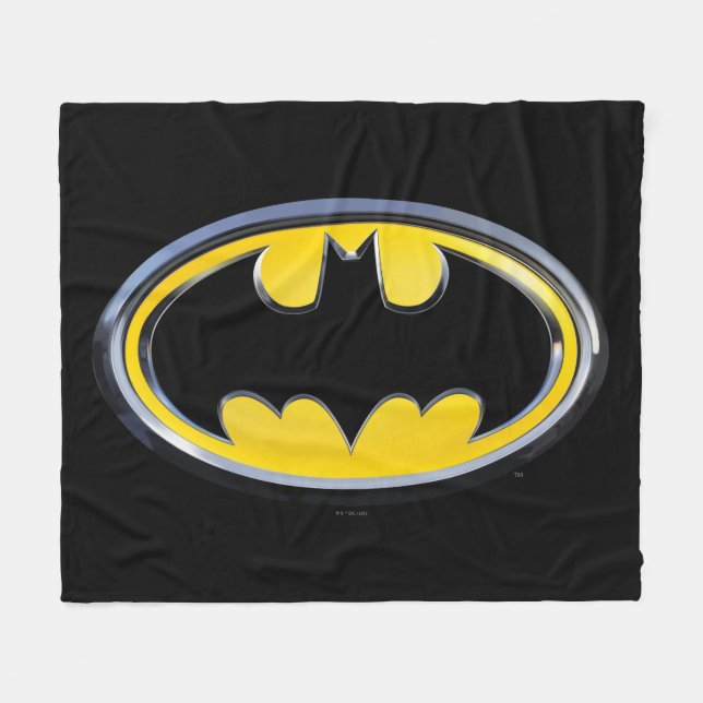 Batman Symbol | Klassisches Logo Fleecedecke (Vorderseite (Horizontal))