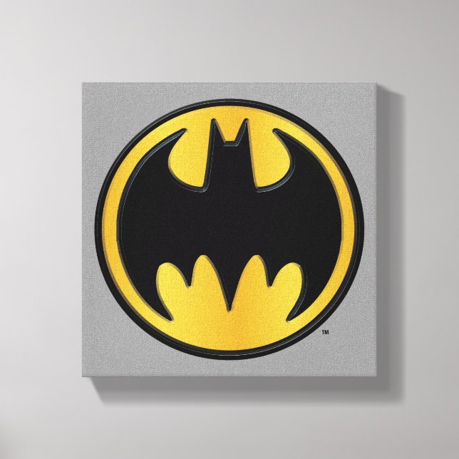 Batman Symbol | Klassisches Logo Leinwanddruck (Vorderseite)