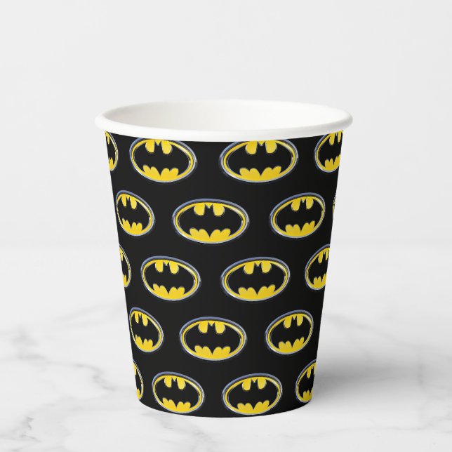 Batman Symbol | Klassisches Logo Pappbecher (Vorderseite)