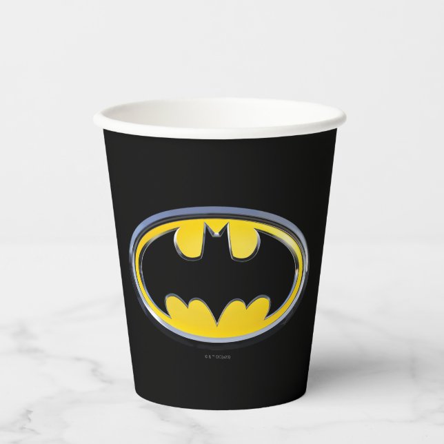 Batman Symbol | Klassisches Logo Pappbecher (Vorderseite)