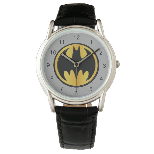 Batman Symbol | Klassisches Round-Logo Armbanduhr (Vorderseite)