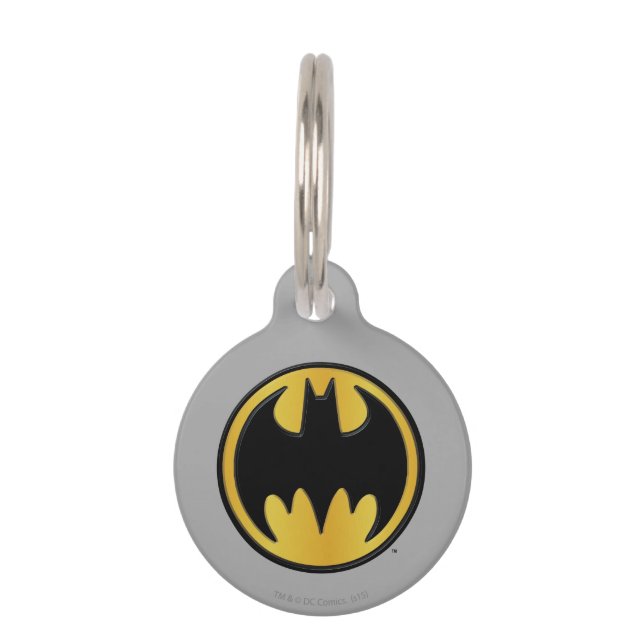 Batman Symbol | Klassisches Round-Logo Haustiermarke (Vorderseite)